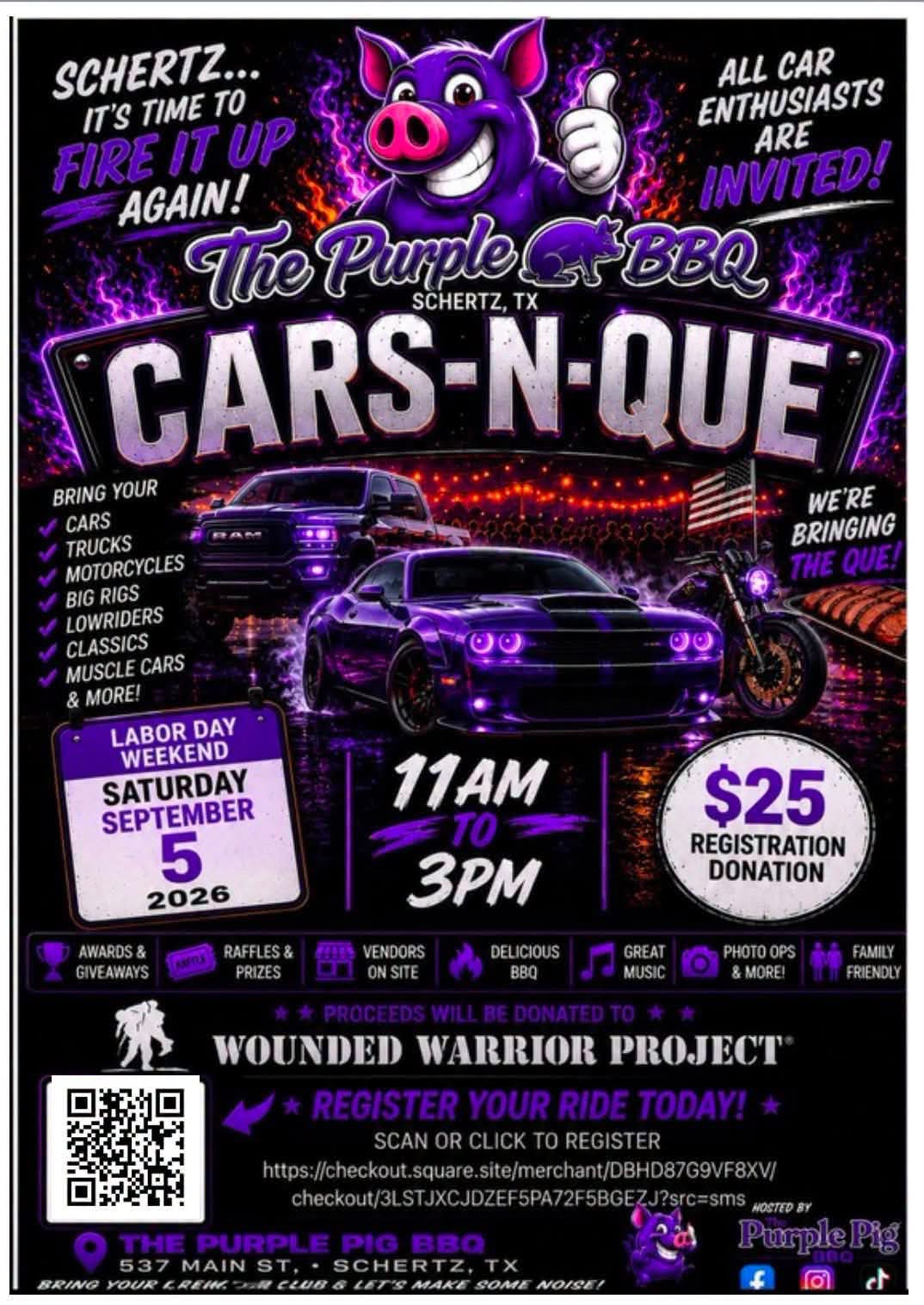 Cars-N-Que at The Purple Pig BBQ
