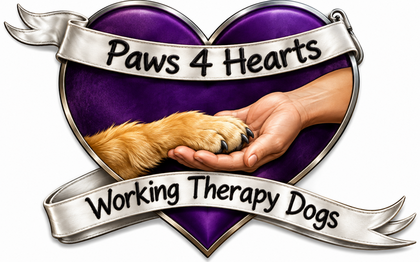 Paws 4 Hearts Working Therapy Dogs logo